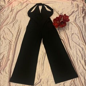🌹VINTAGE Express Black VERY NICE DRESSY WIDE LEG Jumpsuit